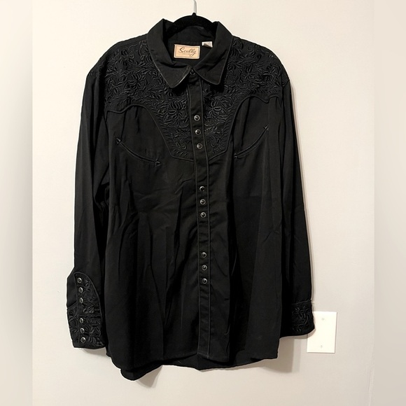 Scully Gunfighter Western Embroidered Pearl Snap Shirt Size XXL - Picture 1 of 9
